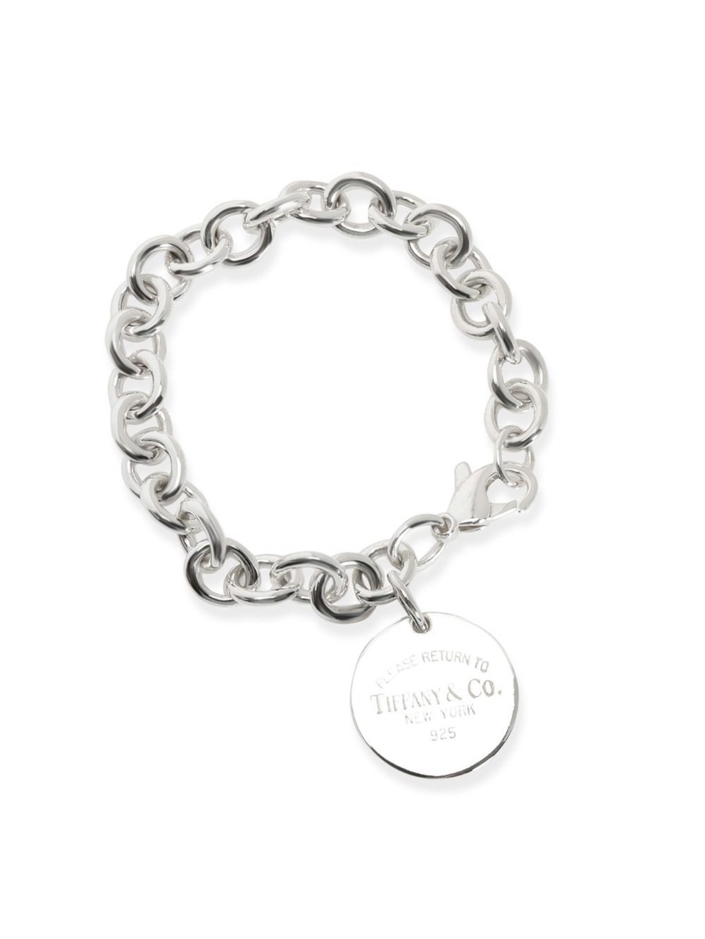 Tiffany & Co. 925 Silver Return to Tiffany Round Tag Bracelet